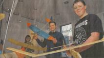 Paul Lehmann (vorn), Vincent Paul und Josie Kilz
