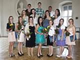 Klasse 8b: Hinten (v.l.): Arthur Puls, Alexander Gebhardt, Ken Ostermann. Mitte: Stefanie Bayer, Sarah Laubsch, Jasmin Glied, Gina Austinat. Vorn: Celin Luther, Yasmin Wecke, Vanessa Pelz, Sophie Mei&szlig;ner, Marie Luise Pingel, Lara-Marie Baier, Jacqueline Beckmann
