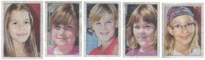 Emily, Jasmin, Johannes, Jessica und Hanna (von links) aus der Klasse 5b an ihrem ersten CIERVISTI-Tag.