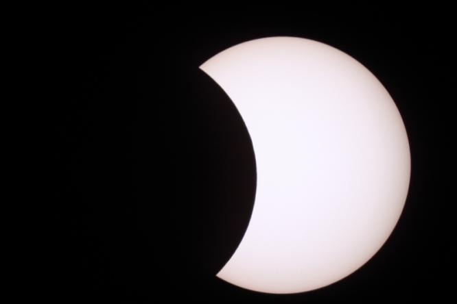 Das Ende der Sonnenfinsternis steht kurz bevor